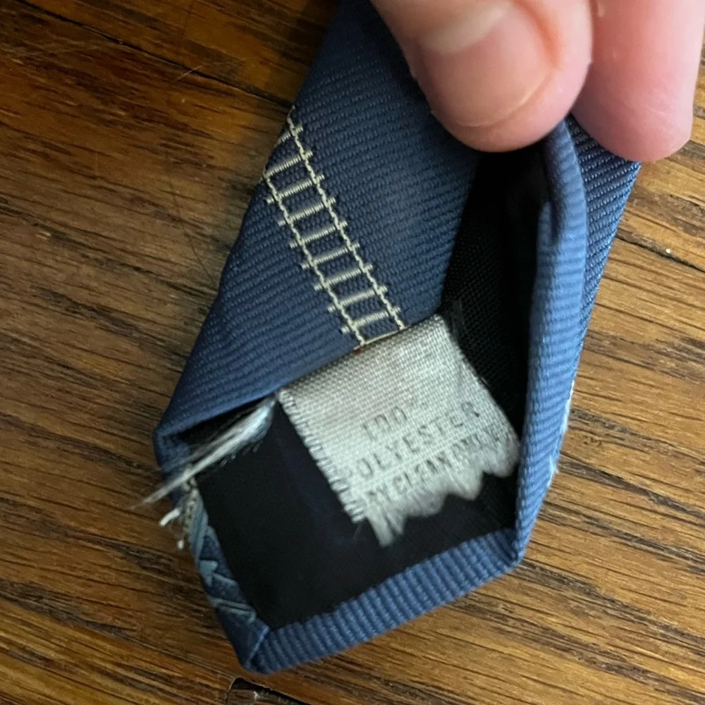 Vintage 80s Blue Caboose‎ Trolley Train Car Tracks Railroad Necktie Tie 3 x 55.5